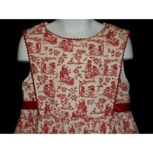 Girls red toile gingham dress Maggie and Zoe